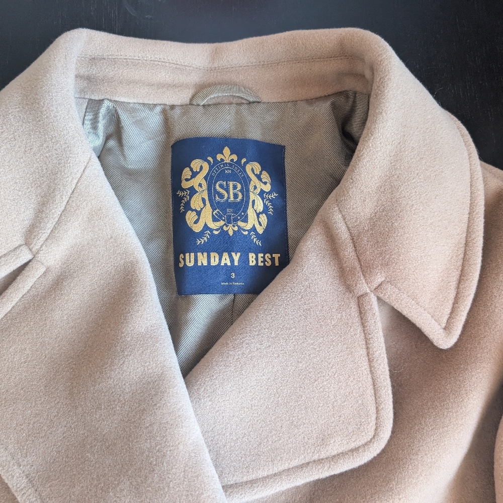 NWT Aritzia Sunday Best Fitzroy Coat in Gold Camel - Picture 6 of 15